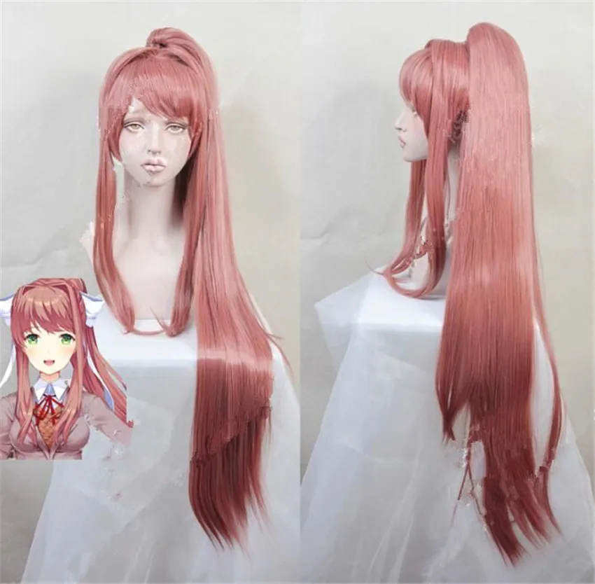 Doki Literature Club! Парики Monika длинные термостойкие синтетические волосы DDLC парик для