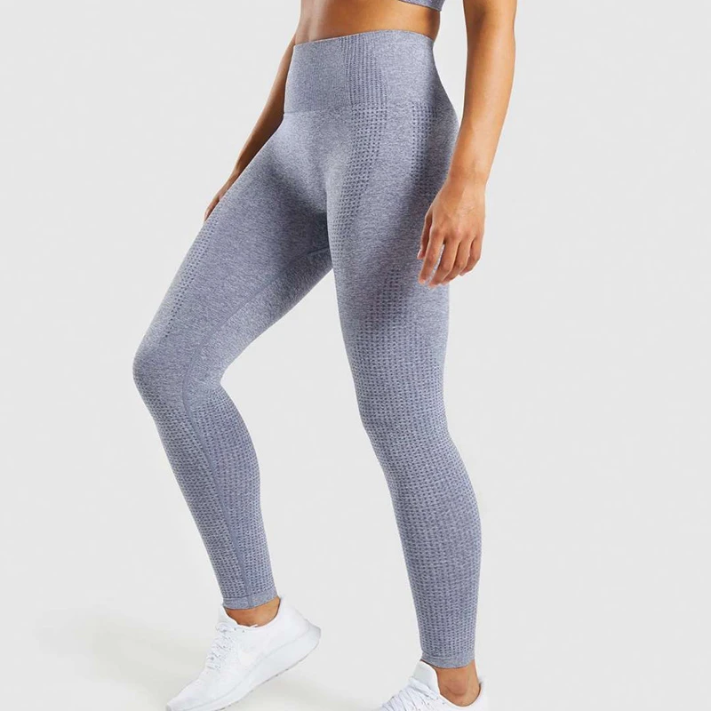 Сексуальные Однотонные эластичные спортивные Леггинсы для женщин с высокой