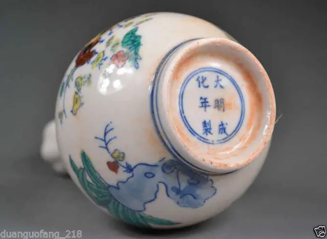 Старый Коллекционные вещи китайский фарфор ручной работы Роспись курица чеснок