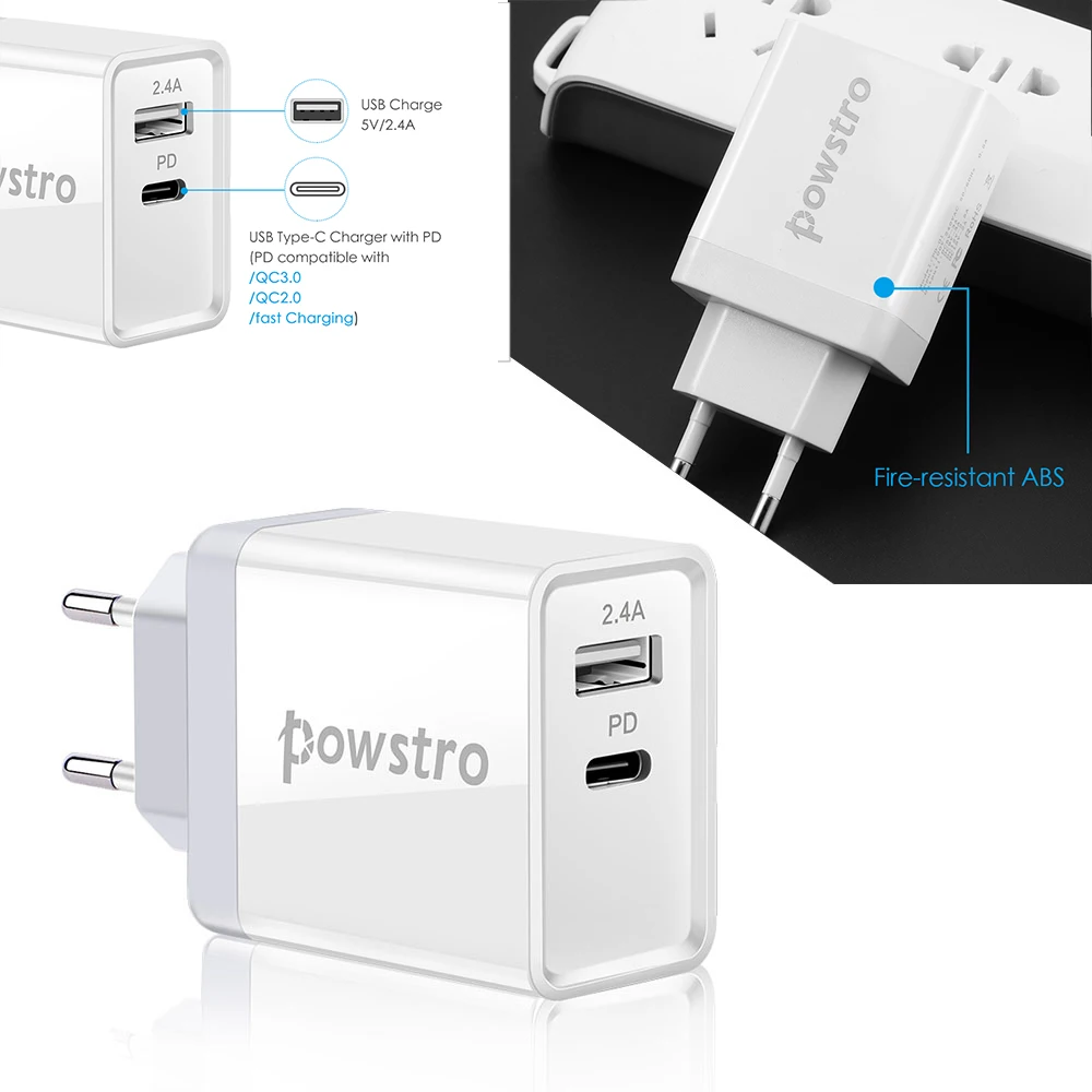 30 Вт Тип usb-C PD Быстрая зарядка 2-Порты и разъёмы PD Зарядное устройство 5V 3A мобильный Зарядное устройство Мощность для мобильного телефона смартфона для samsung S7 S8 для iPhone 8 7