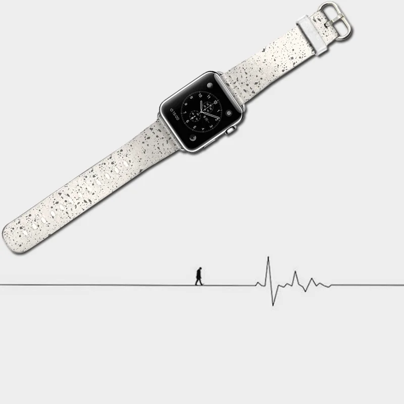 Модные брендовые часы из телячьей кожи 38/40/42/44для Apple Watch для женщин Iwatch ремешок для часов браслеты для пояса белый