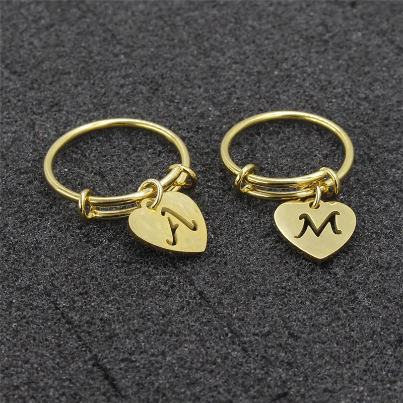 1 6 мм 26 буквы Золотая Мода пара из нержавеющей стали титановая сталь любовь кулон