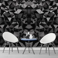 custom mural wallpaper 3d stereo geometry black cloth pattern wall painting living room tv bedroom creative art background wall
