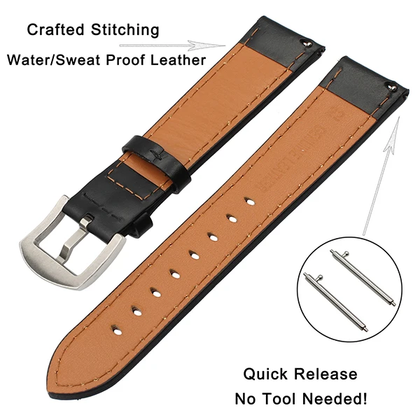 20 мм 22 мм Trefoil ремешок для часов из натуральной кожи для Luminox Tissot Hamilton Mido Longines Quick Release Watch Band стальной ремешок с застежкой