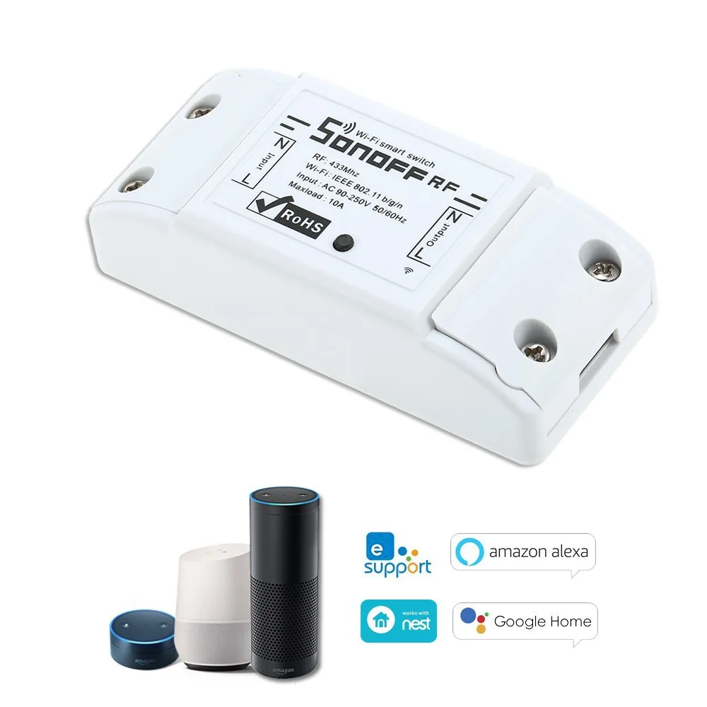 Itead Sonoff RF WiFi умный переключатель 433 МГц пульт дистанционного управления DIY беспроводной умный дом Модуль Автоматизации для Google Alexa 10A 220 В