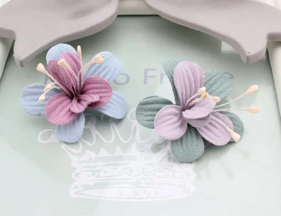 Новый дизайн 50 шт./лот красочные замшевые Мультяшные лилии в форме цветов ручной