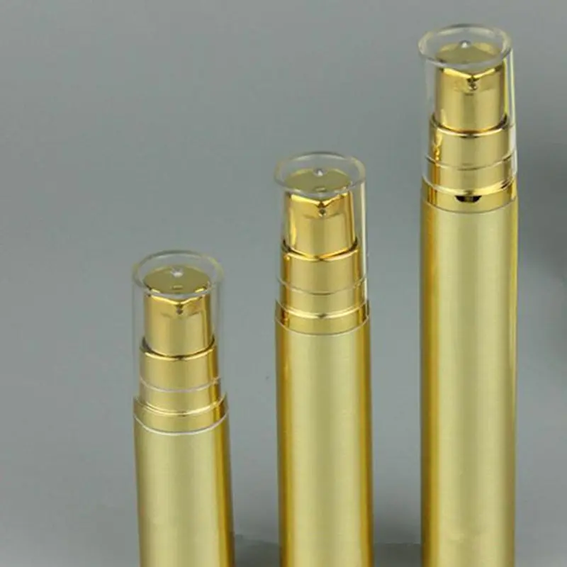 Горячая продажа Роскошные 5 мл 10 15 Золотые пластиковые вакуумные бутылки оптовая