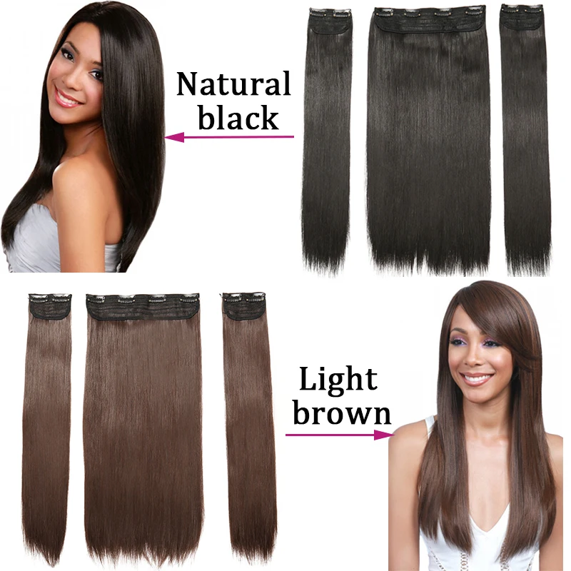 S-noilite 20 &quot3 шт./компл. Клип В синтетические пряди натуральные волосы для