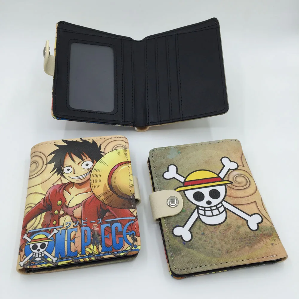 One Piece 2 Наруто Аниме Акацуки Учиха Итачи Синтетическая кожа короткий кошелек цельный держатель для карт кошелек для крутого дизайна косплей подарок - Цвет: One Piece 2