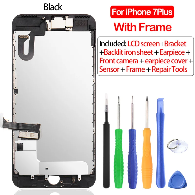 For 7Plus Black 2 NOHON ЖК-дисплей для Apple iPhone 7 Plus, iPhone 7 Plus, экран, дисплей, полная сборка, дигитайзер, замена AAAA, 3D сенсорный экран с рамкой - Цвет: For 7Plus Black 2