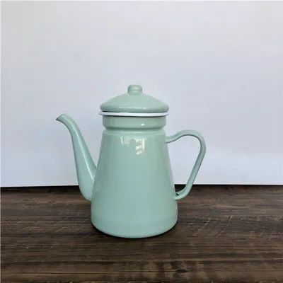 light green 0.9L Чайник эмалированный горшок Waterkoker чайный горшок винтажный домашний декор - Цвет: light green 0.9L