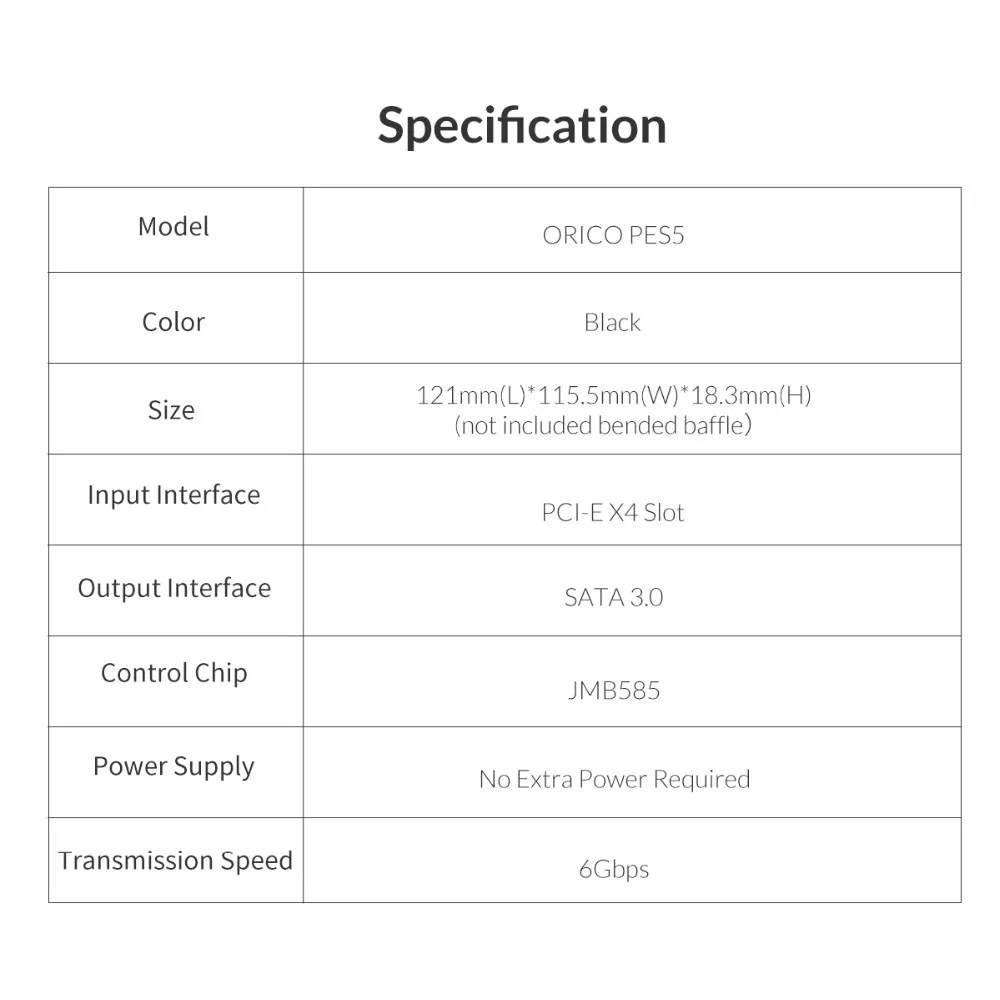 ORICO PCI-E на 5 портов SATA3.0 Плата расширения PCI-E X4 слот Поддержка 6 Гбит/с PCI-E на SATA адаптер концентратор