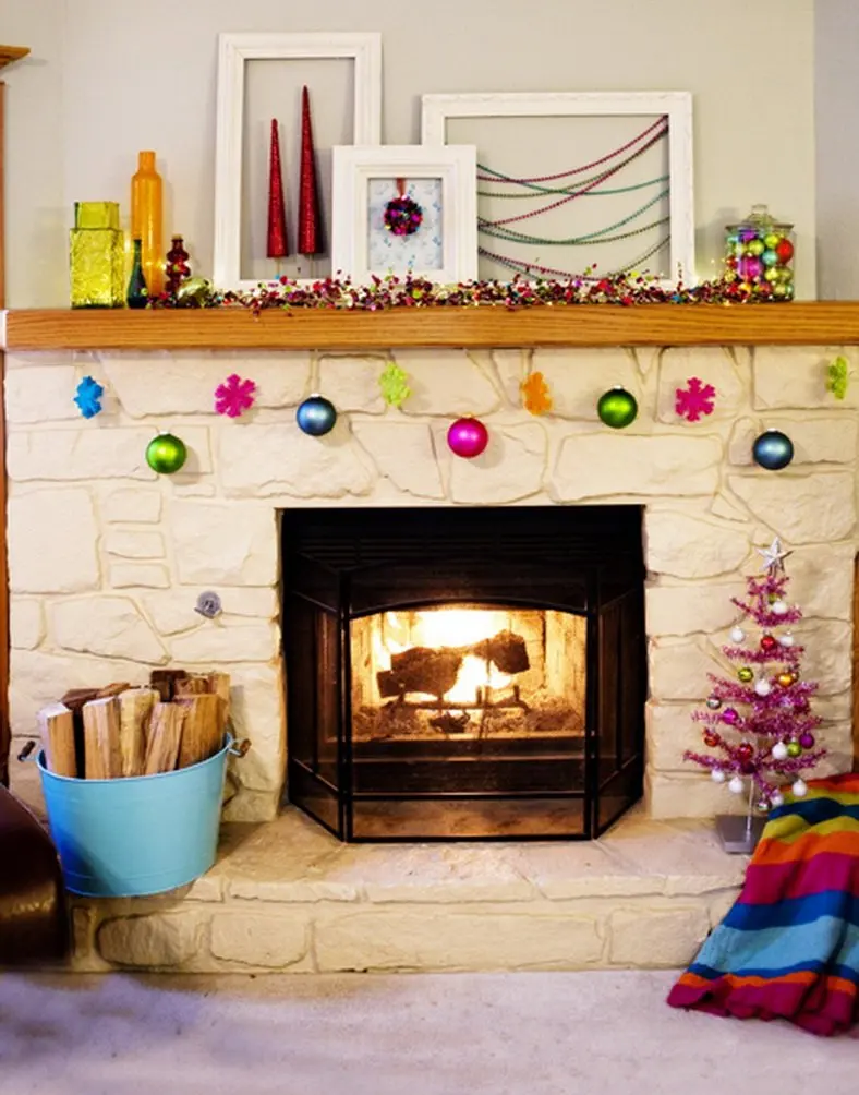 

Christmas Tree Fireplace Photography Backdrops Photo Props Studio Background 5x7ft