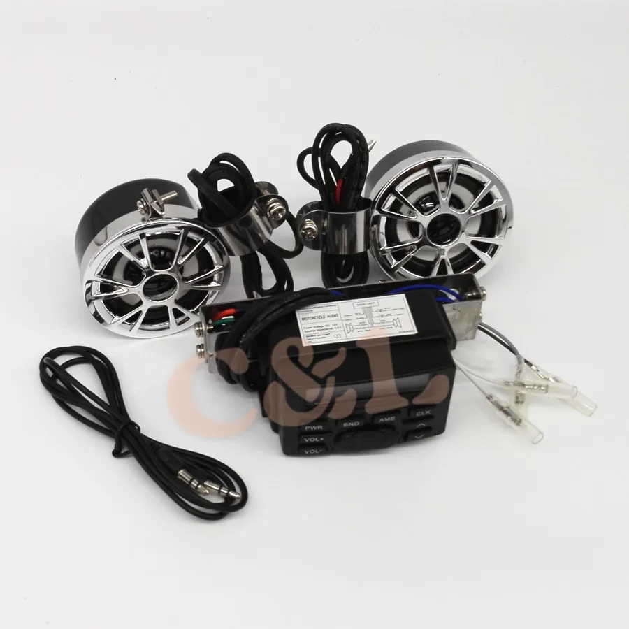 12 В FM радио для мотоцикла/MP3 стерео динамик + 2 водонепроницаемых динамика на