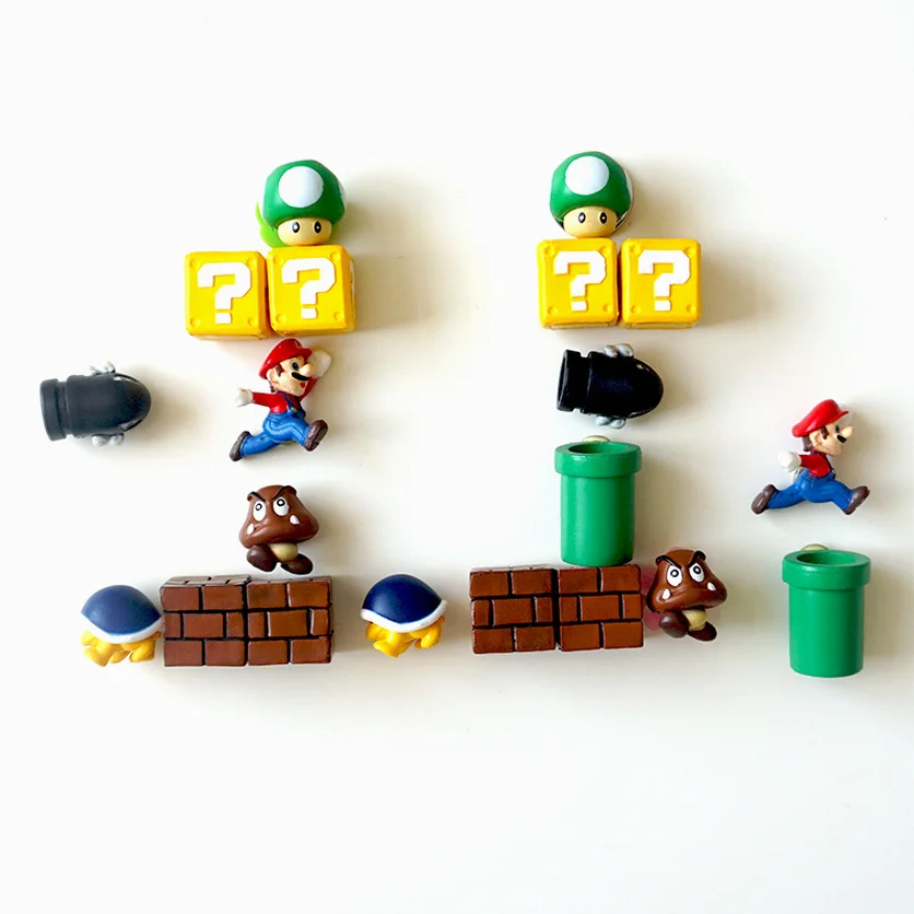 10 шт. 3D Super Mario Bros. Магниты на холодильник стикер сообщений смешные девочки