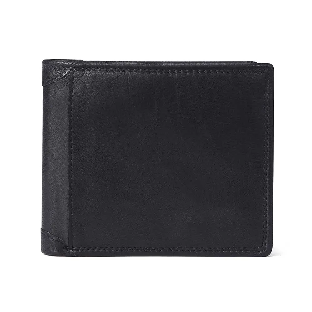 Black JOYIR RFID кошелек противоугонные сканирующие кожаные кошельки на застежке для отдыха мужской тонкий кожаный мини-кошелек чехол для кредитных карт - Цвет: Black