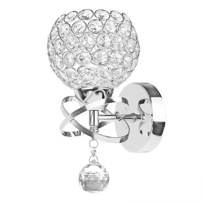 Простой европейский стиль Серебряный тон Кристалл стекло светодиодный