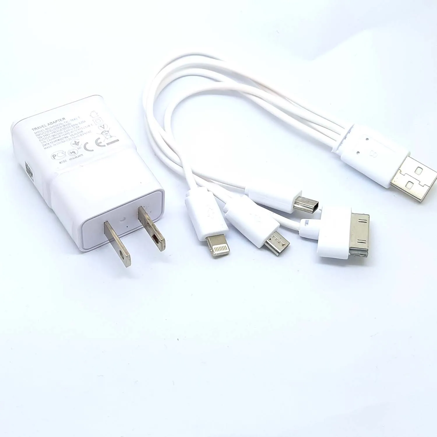 Универсальное сетевое зарядное устройство USB 4 в 1 дорожный зарядный кабель дюйма