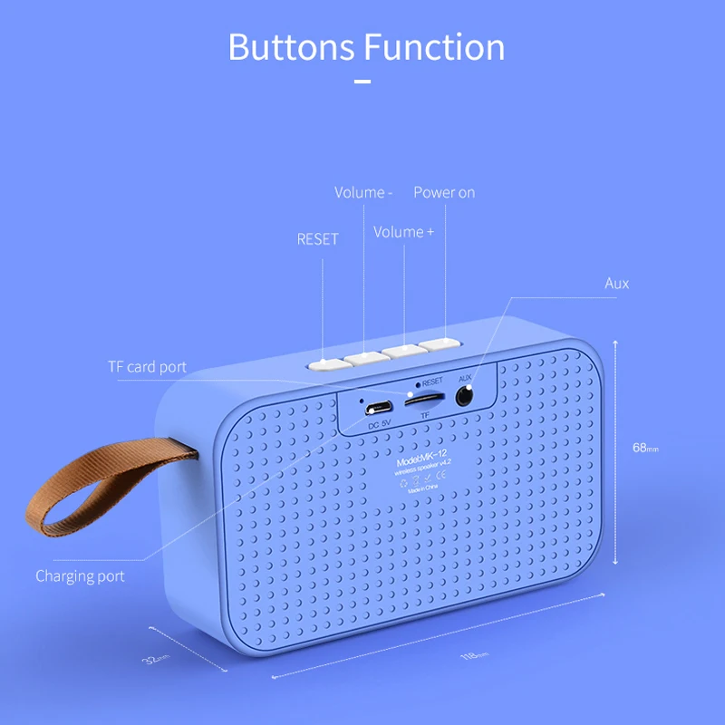 Fineblue MK12 беспроводной Bluetooth динамик 400 мАч громкий динамик супер стерео глубокий бас сабвуфер поддержка гарнитуры Громкая связь звуковая коробка