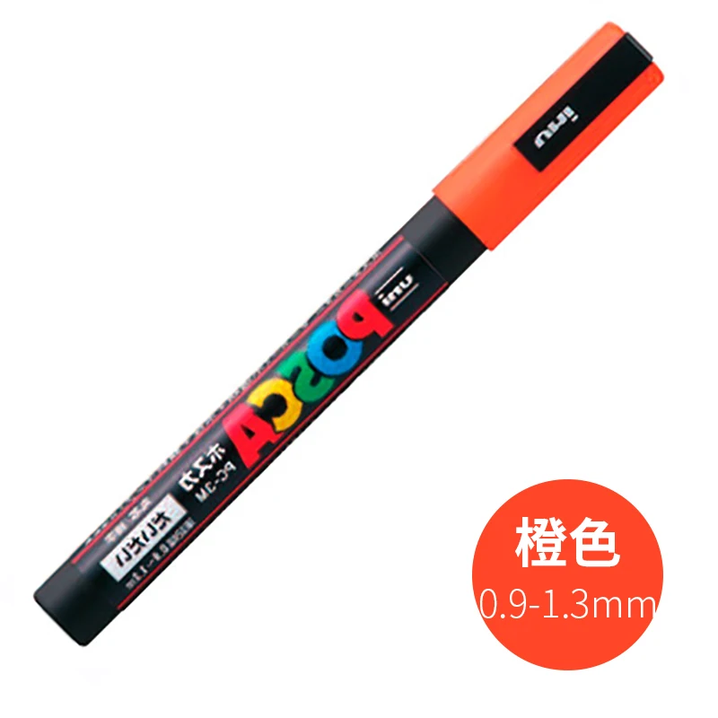 UNI POSCA маркер ручка PC-3M поп-плакат Реклама Маркер ручка офисная Студенческая живопись аниме ручная роспись канцелярские принадлежности - Цвет: Оранжевый