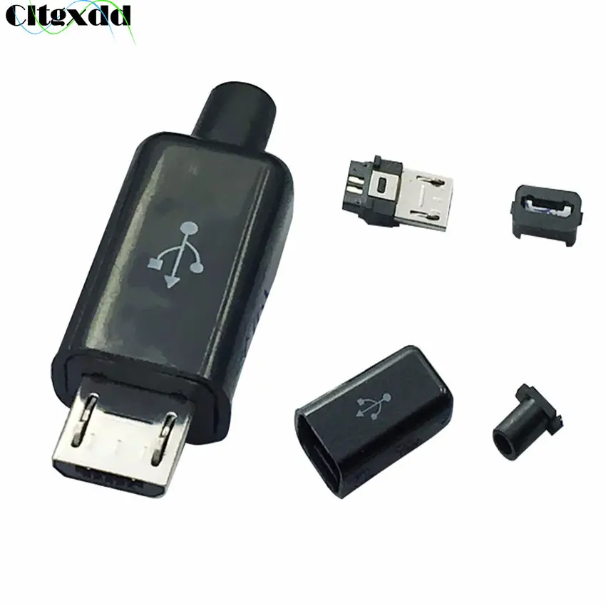 Cltgxdd 20 шт. микро USB 5Pin штекер черный сварочный кабель для передачи данных OTG