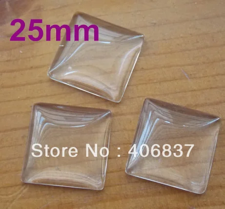 50pcs/lot Good Quality 25mm Dome Square Transparent Clear Magnifying Glass Cabochon | Дом и сад