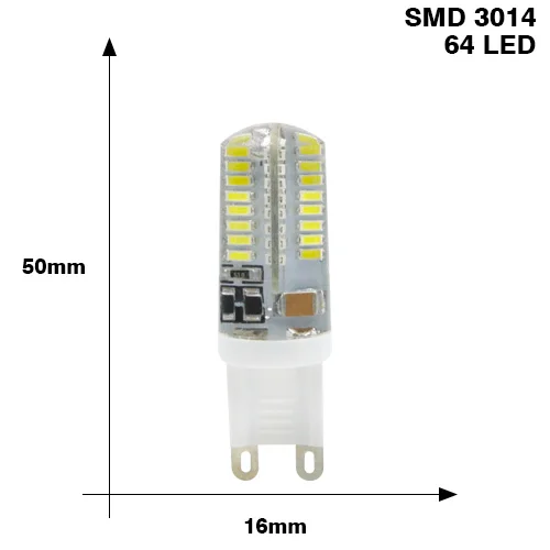 10 шт./лот светодиодный G9 лампа AC 220V G9 светодиодный лампы SMD2835 3014 48 64 104 светодиодный s лампада светодиодный светильник лампы 360 градусов заменить люстра светильник - Испускаемый цвет: G9 220V 3014 64L