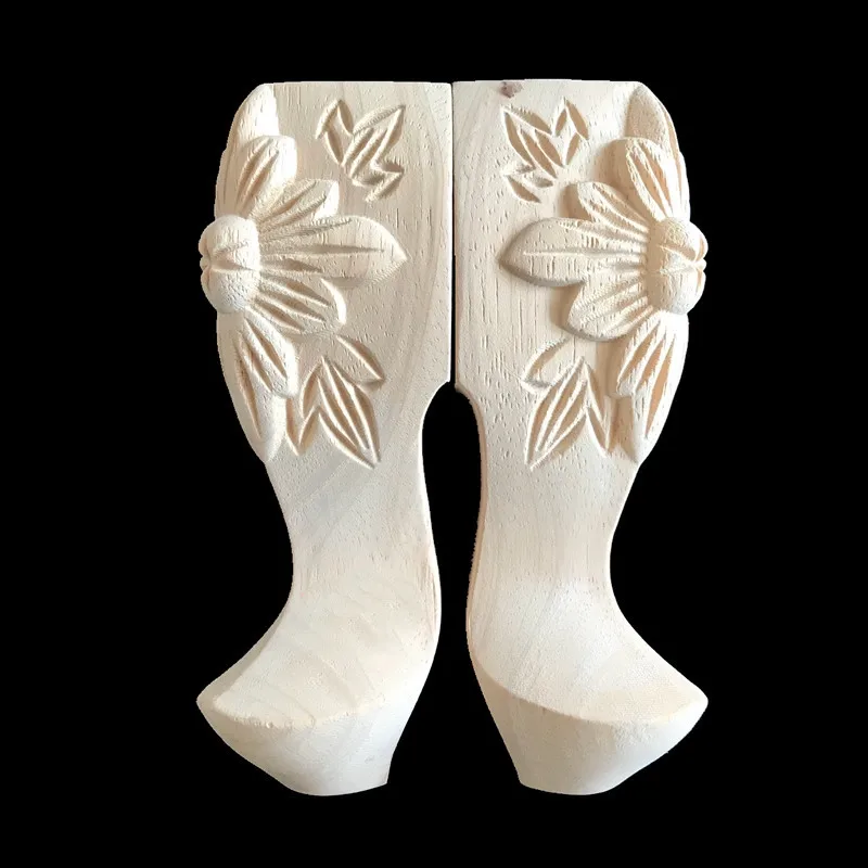 

1PC European Wooden Carved Furniture Legs Sofa Table Cupboard Feet stereoscopic Flower Handcrafts Home Accessories