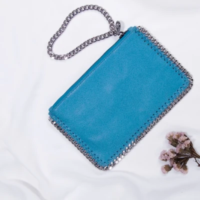 lake blue 12x18cm Для женщин сумка-клатч держатель для карт для телефона Сумки большие кожаные бумажники портмоне моды мешок дамы наручные сумки подарок - Цвет: lake blue 12x18cm