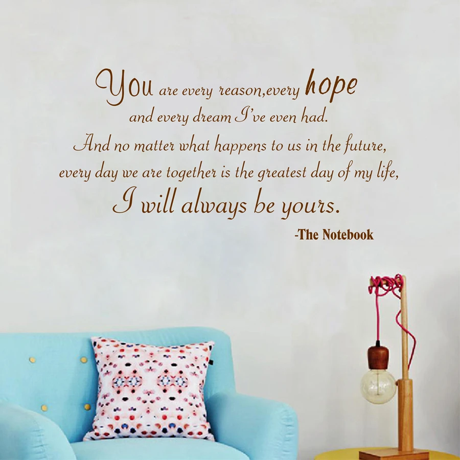 Бесплатная доставка блокнот Я всегда буду вашим цитата/слова/Романтические