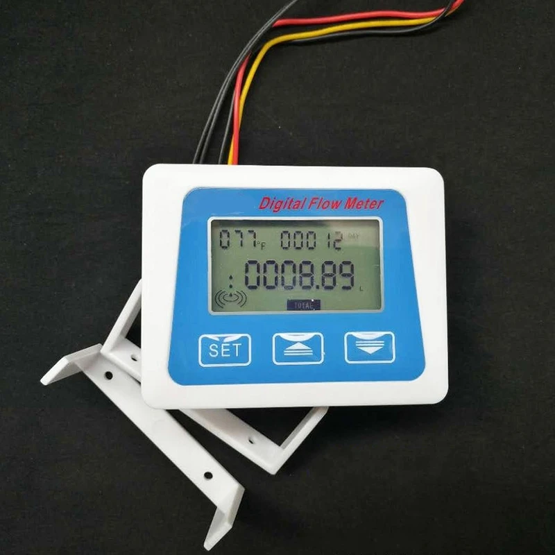 Digital Lcd Display Water Flow Sensor Meter Flowmeter Rotameter Temperature Time Record With G1/2 | Электроника