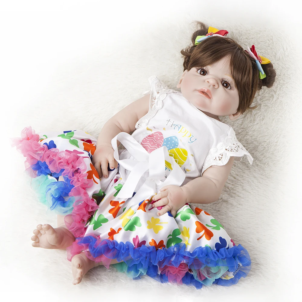 Новая прическа девушка кукла полное Силиконовое боди реалистичные Bebes Reborn