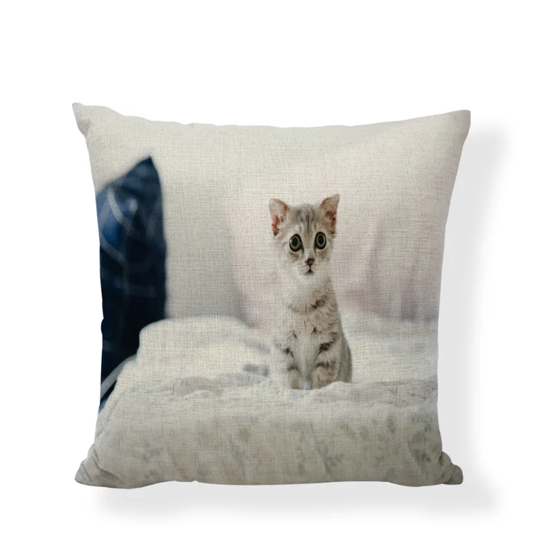 Высокое качество черный белый цвет Стиль милые наволочка с изображением кота