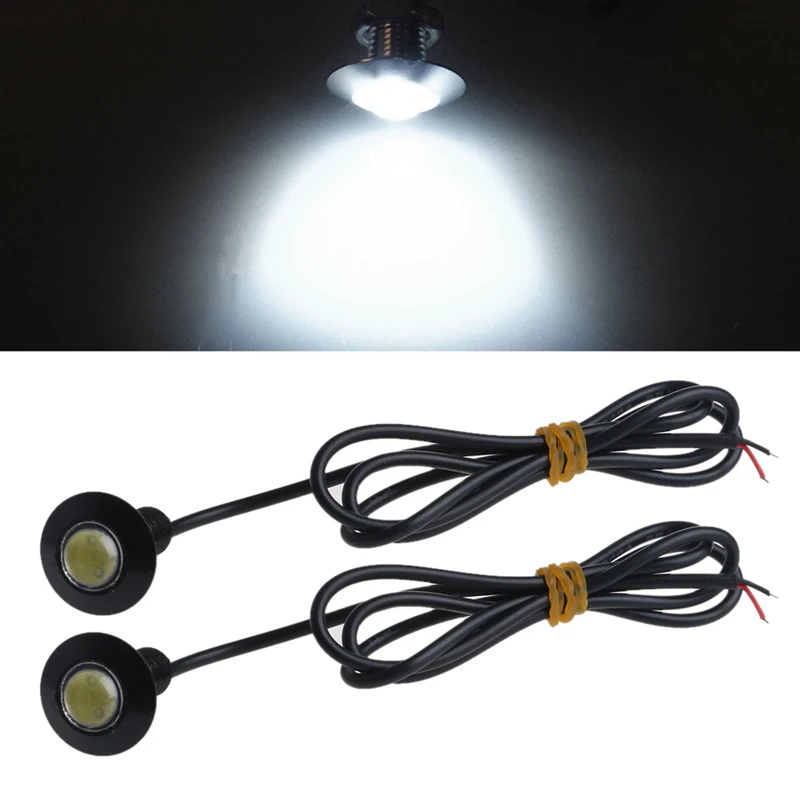 2 pcs 12V 23mm Universal Ultra Thin Car LED DRL Daytime Running Light Eagle Eye Lamp Light for Car-styling