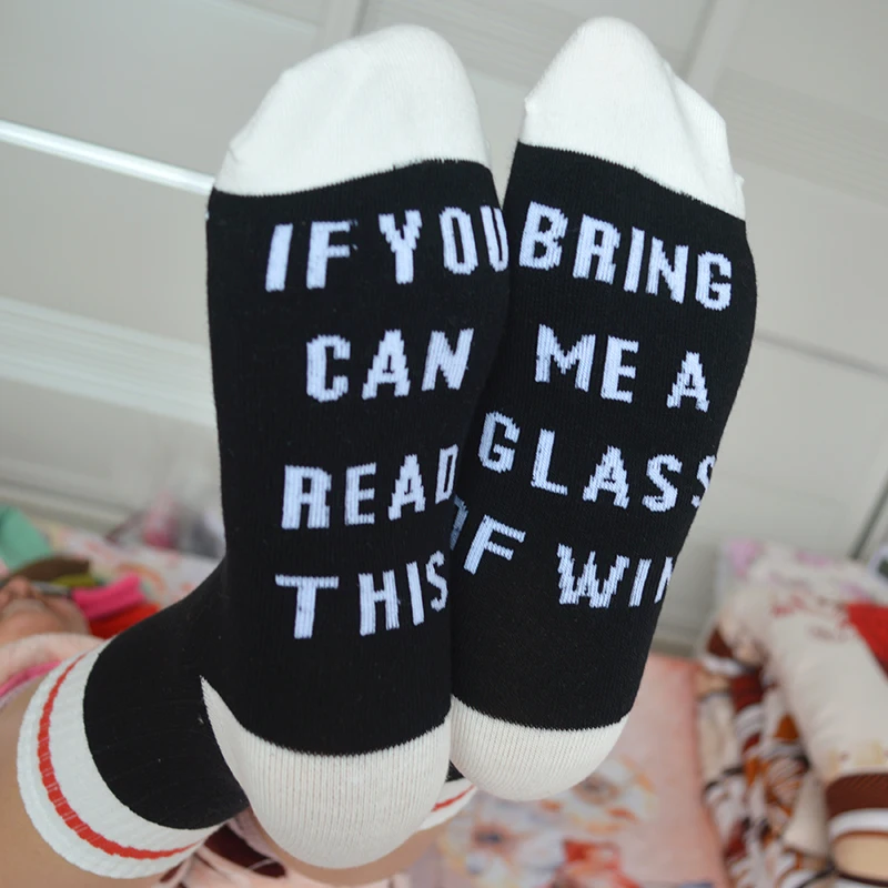 1 пара модных хлопковых женских компрессионных забавных носков с буквенным