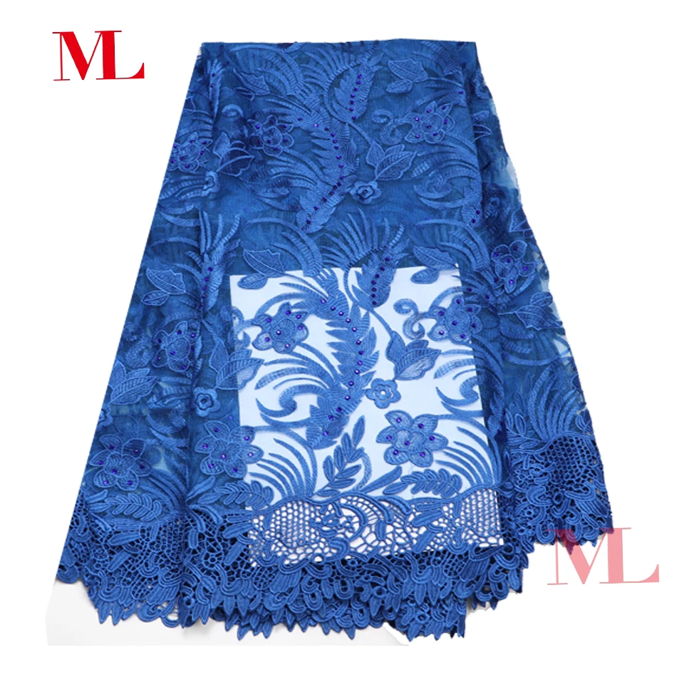 M &amp L 1 ярд Африканское кружево французское кружевная ткань Стразы вышивка