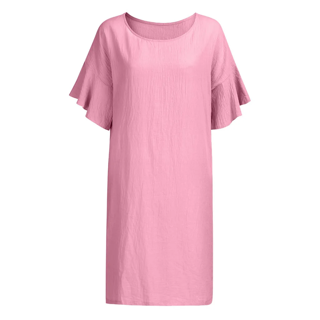 Женское Свободное платье с рукавами-фонариками Повседневный Сарафан круглым