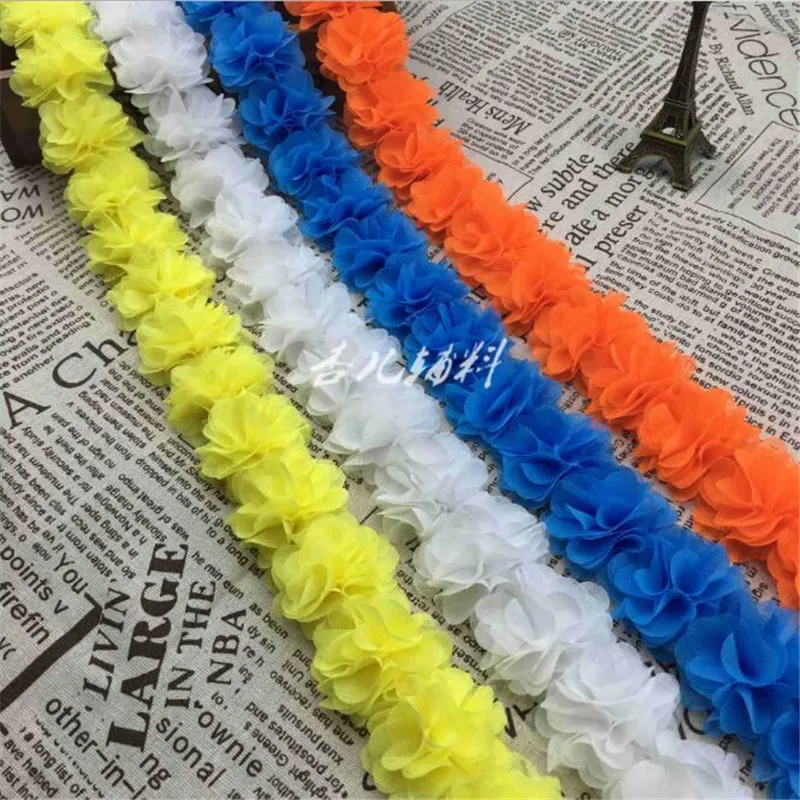 Шифоновый купальник 10Yds с 3D цветочной кружевной отделкой 12 цветов венецианская