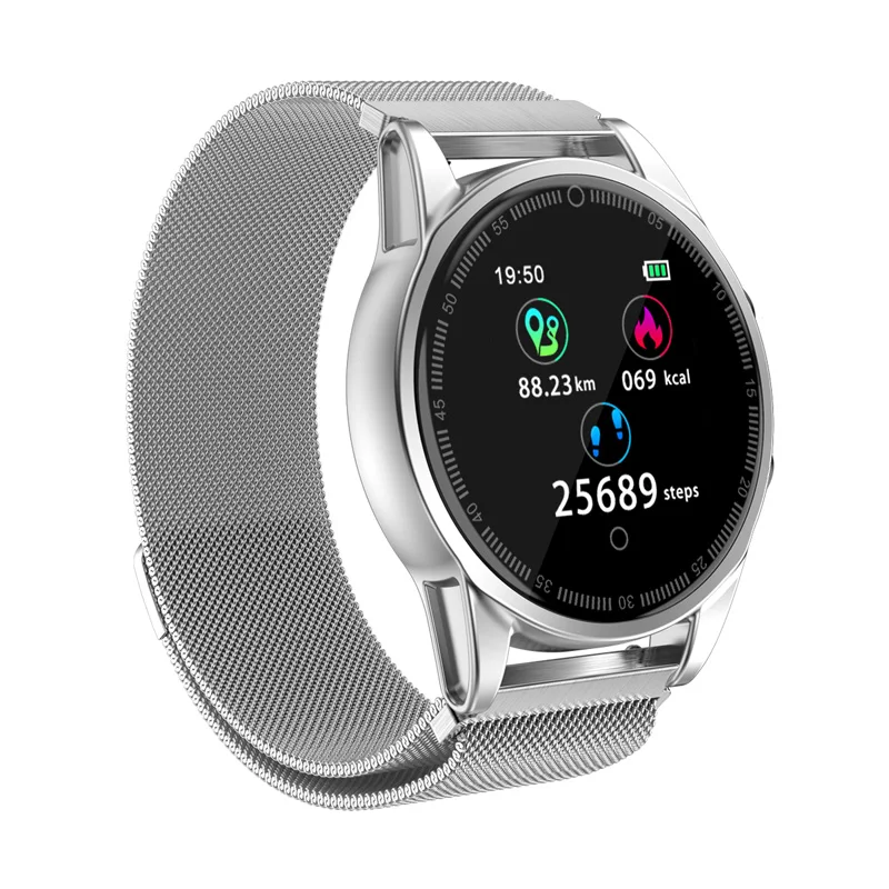 silver metal Браслет R13 Pro смарт-браслет сердечного ритма крови Давление монитор Часы Водонепроницаемый браслет для занятий спортом - Цвет: silver metal