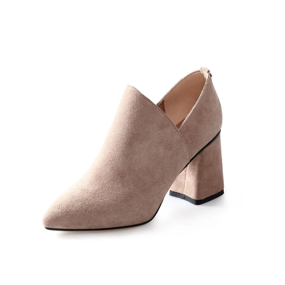 Showfun натуральная кожа женская обувь платье в сдержанном стиле замшевые с острым