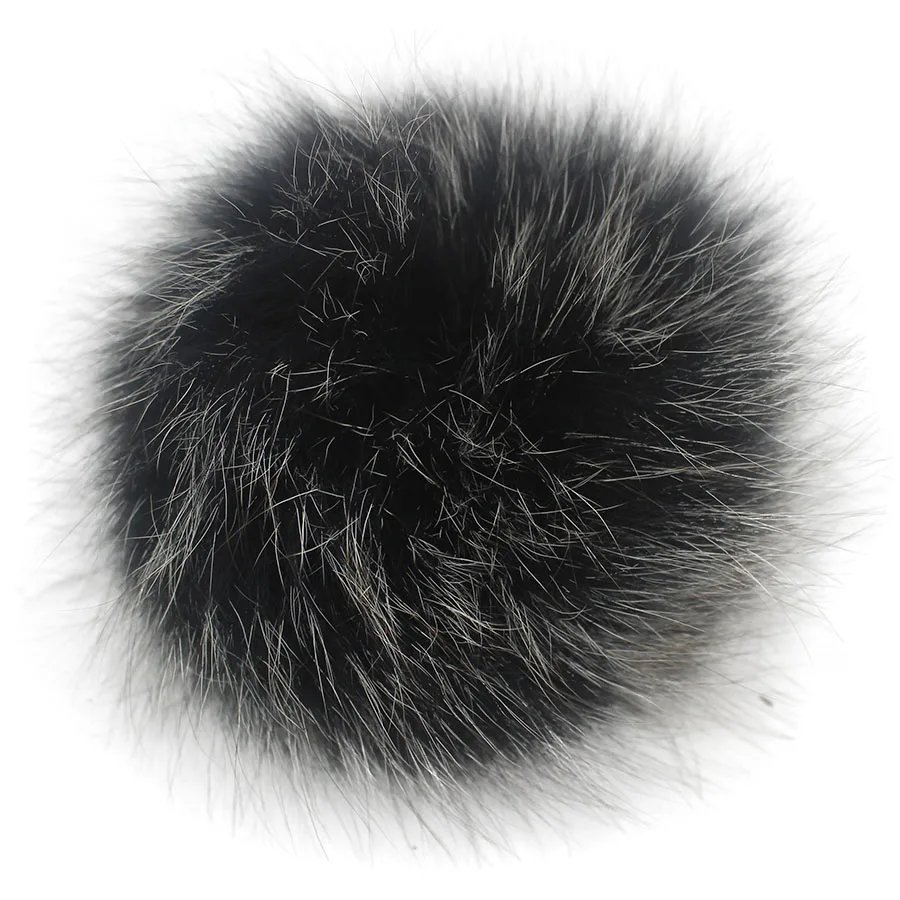 black with white fox DIY 13 см 15 см натуральный Лисий мех помпон для вязаного шарфа Осень Зима Шарфы из натурального меха енота помпон для шапки шарфы и обертывания - Цвет: black with white fox