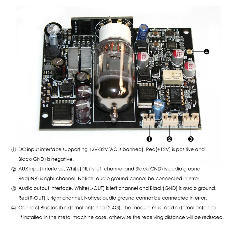 12AU7 труба CSR8675 Bluetooth 5 0 аудио приемник плата ES9018 декодер DAC 12s APTX AUX для 12v 24v