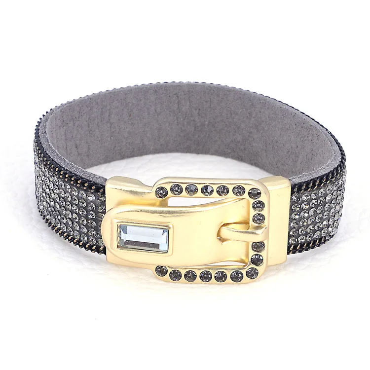 Miasol бутик Кристалл Магнитный кожаный браслет с полным горным хрусталем Bling Магнитная плёнка Chram браслеты роскошный браслет