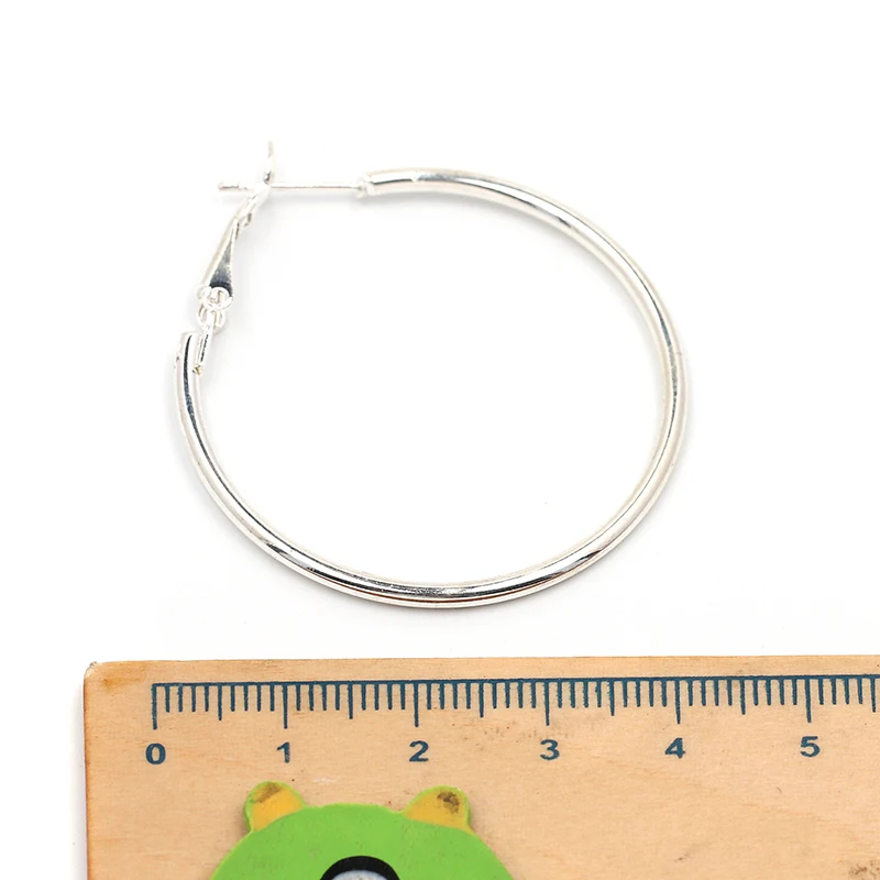 Личности супер большие круги Серьги-кольца для Для женщин Мода Серебряный цвет