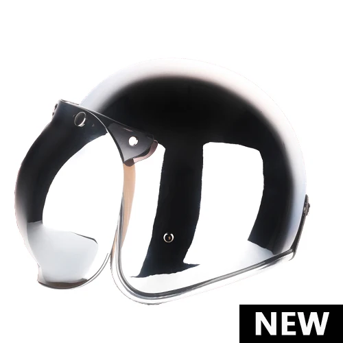 LDMET винтажный мотоциклетный шлем jet capacetes de motociclista Щепка хром vespa cascos para moto Кафе racer зеркало - Цвет: with a bubble