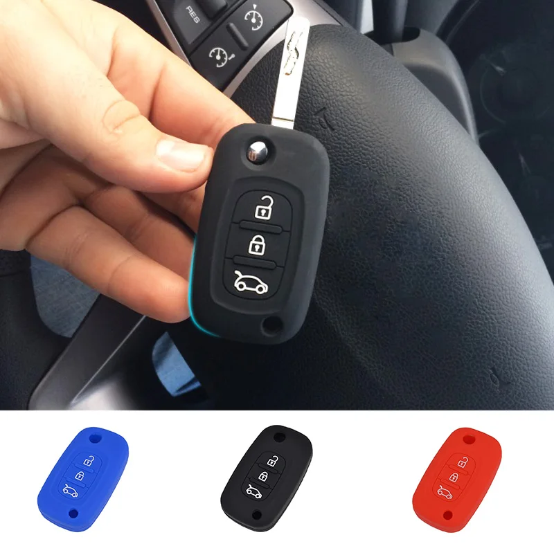 Силиконовый чехол-брелок с 3 кнопками, подходит для LADA PRIORA SEDAN SPORT KALINA GRANTA VESTA X-RAY, защитный чехол