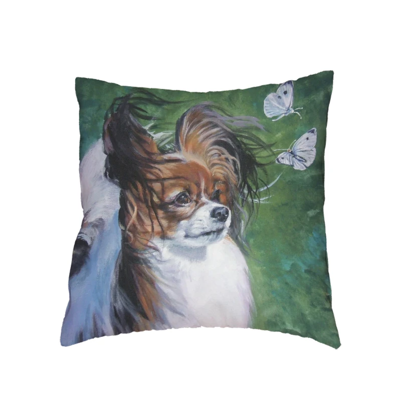 Cute Petite Butterfly Dog Cushion Cover Polyester Peach Skin Pomeranian Dormitory Beds Home Living Room Sofa Decorate Pillowcase | Дом и сад