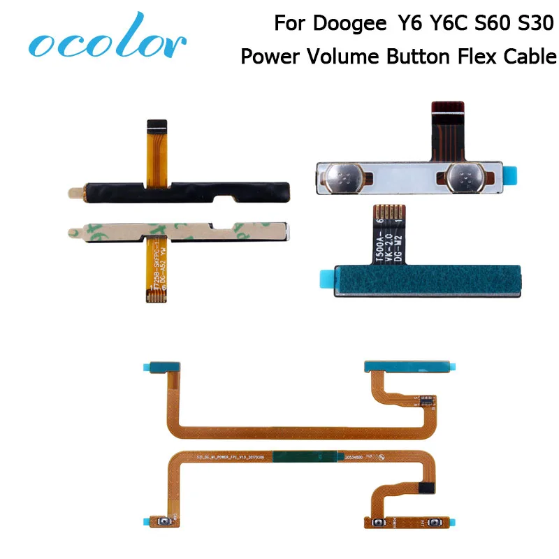 Ocolor Для Doogee Y6 Y6C S60 Lite S30 гибкий кабель боковой кнопки питания + Кнопка громкости