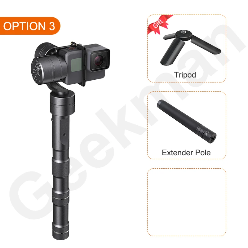 Zhiyun Z1 Evolution 3-х позиционный ручной карданный стабилизатор для gopro hero 7 белый дополнительный монитор Камера sjcam YI Action Камера s - Цвет: W tripod pole