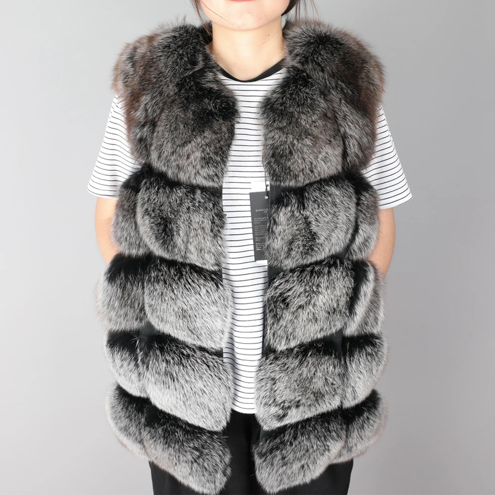 Maomaokong winter new style Coat, women's natural, natural fox fur Vest sleeveless Warm street wear